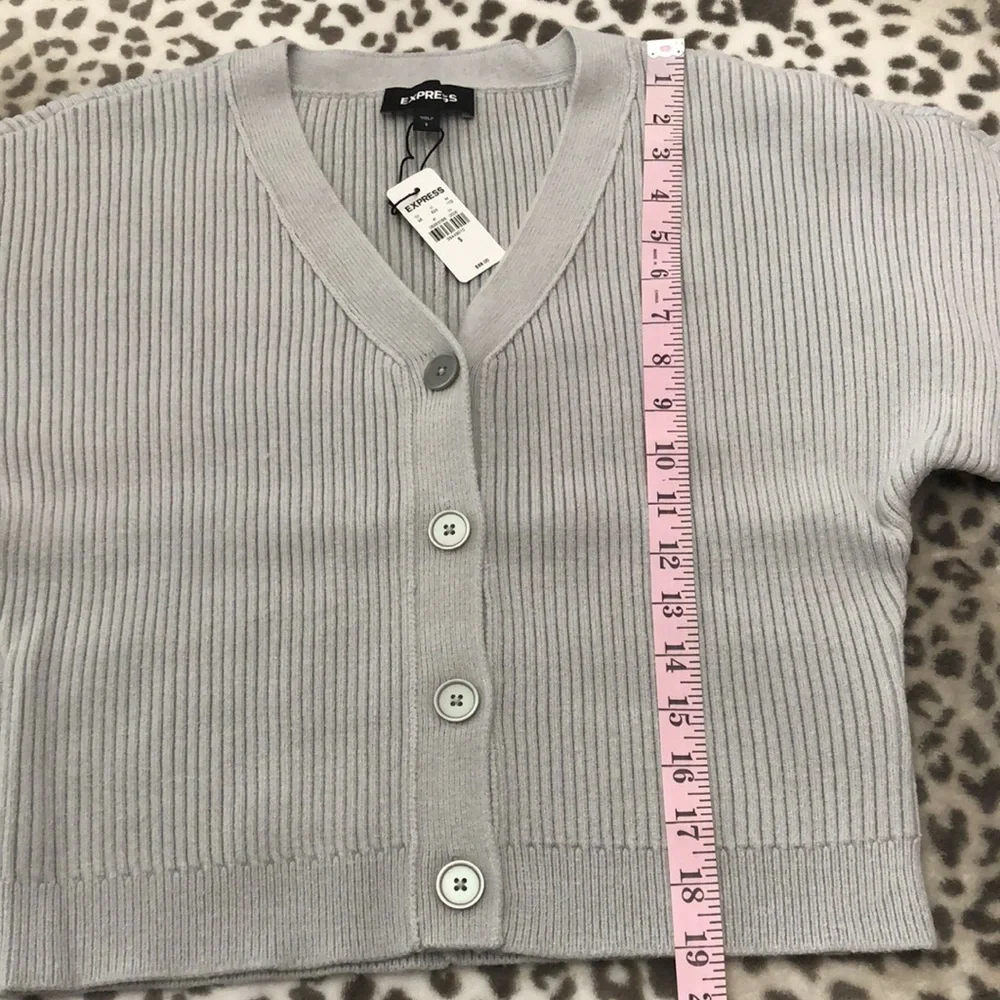 Express V-neck Dolman Sleeve Cardigan in Silver Heather Gray Size Small